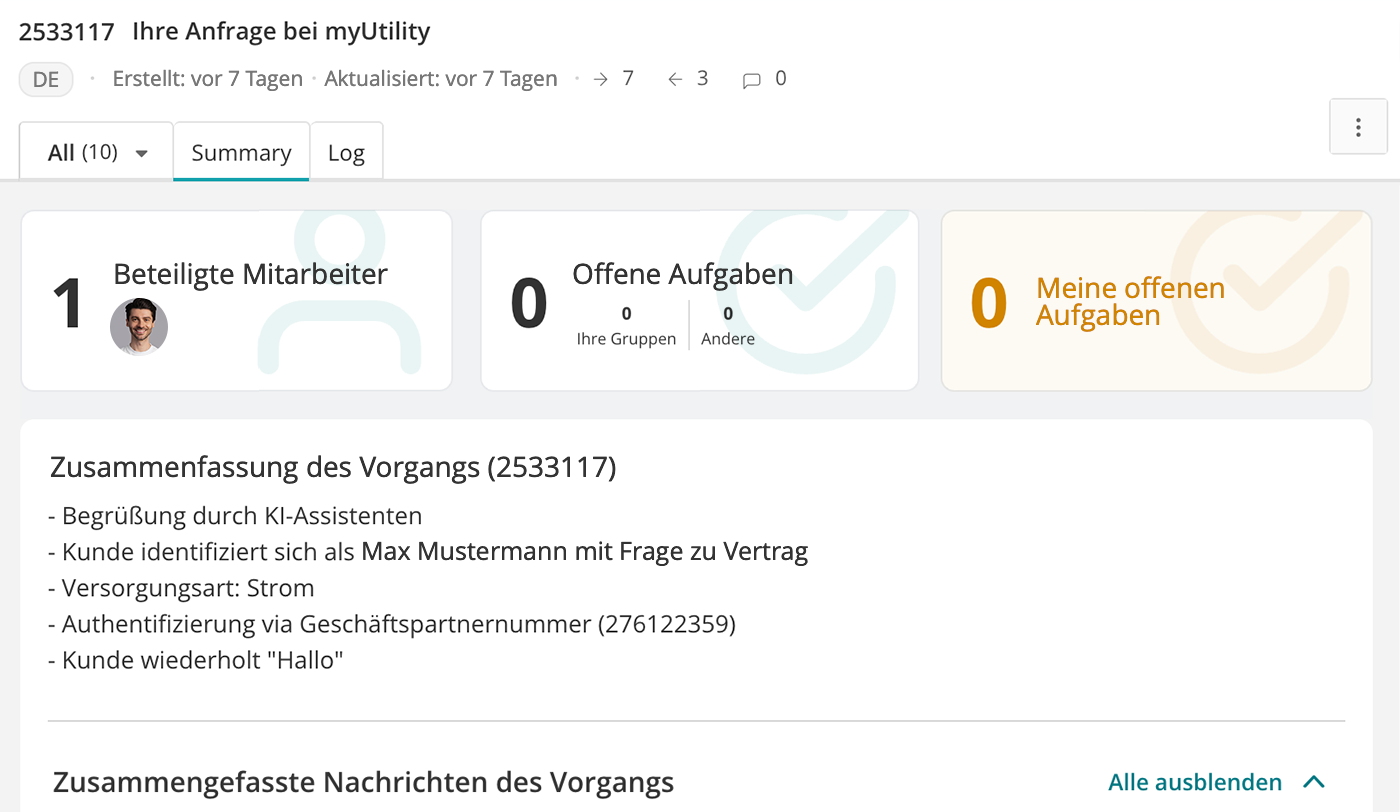 KI gestützte Zusammenfassung